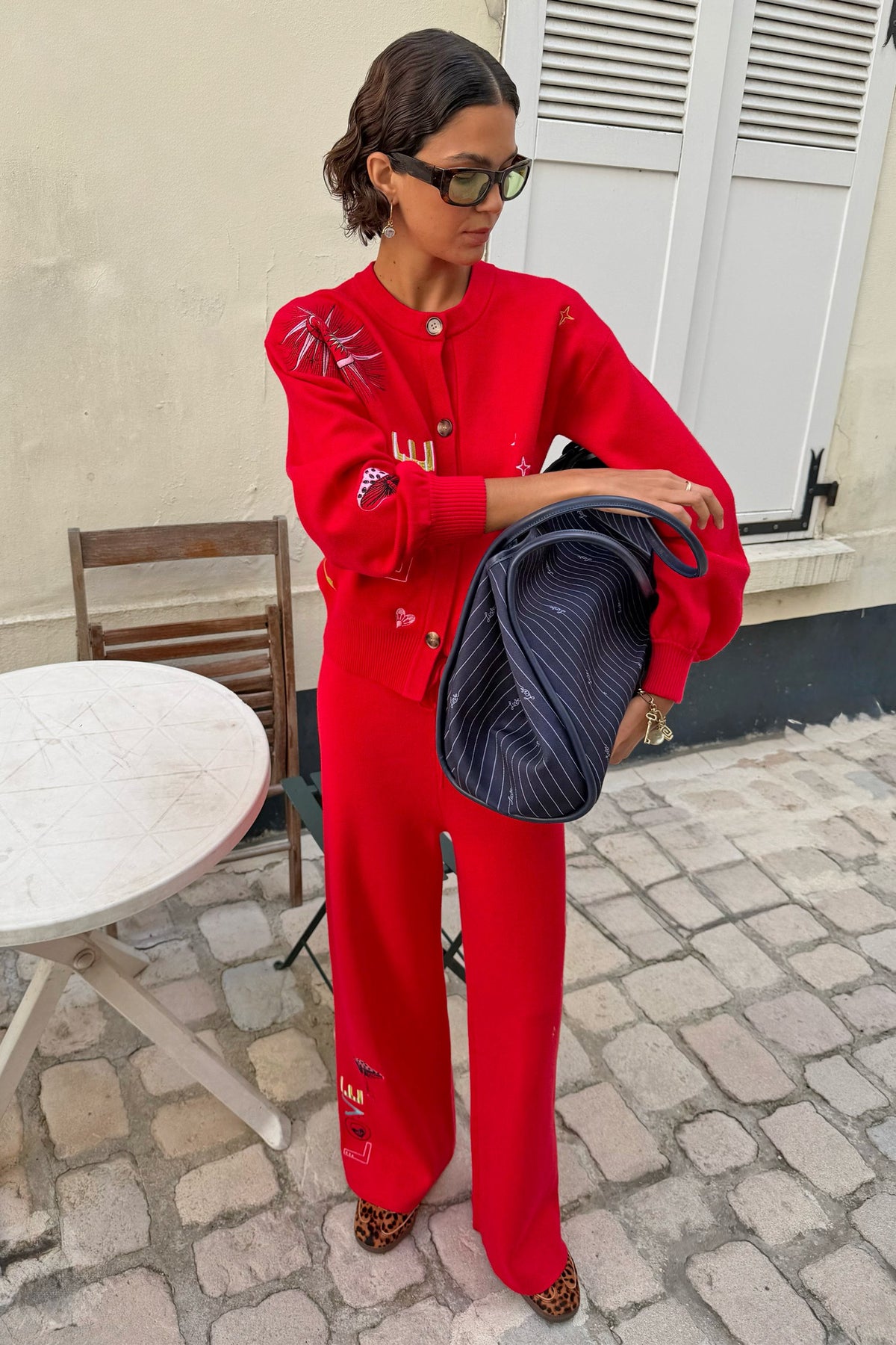 Red Amore Wide Leg Knit Joggers | Never Fully Dressed Discount
