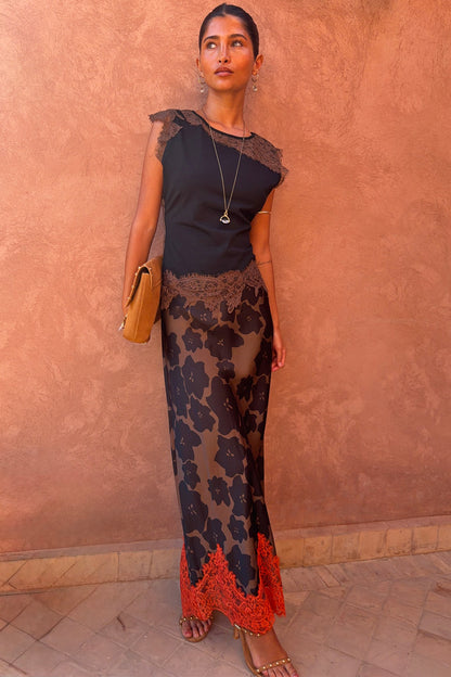 Tan Jaden Floral Maeva Midi Skirt | Never Fully Dressed Discount
