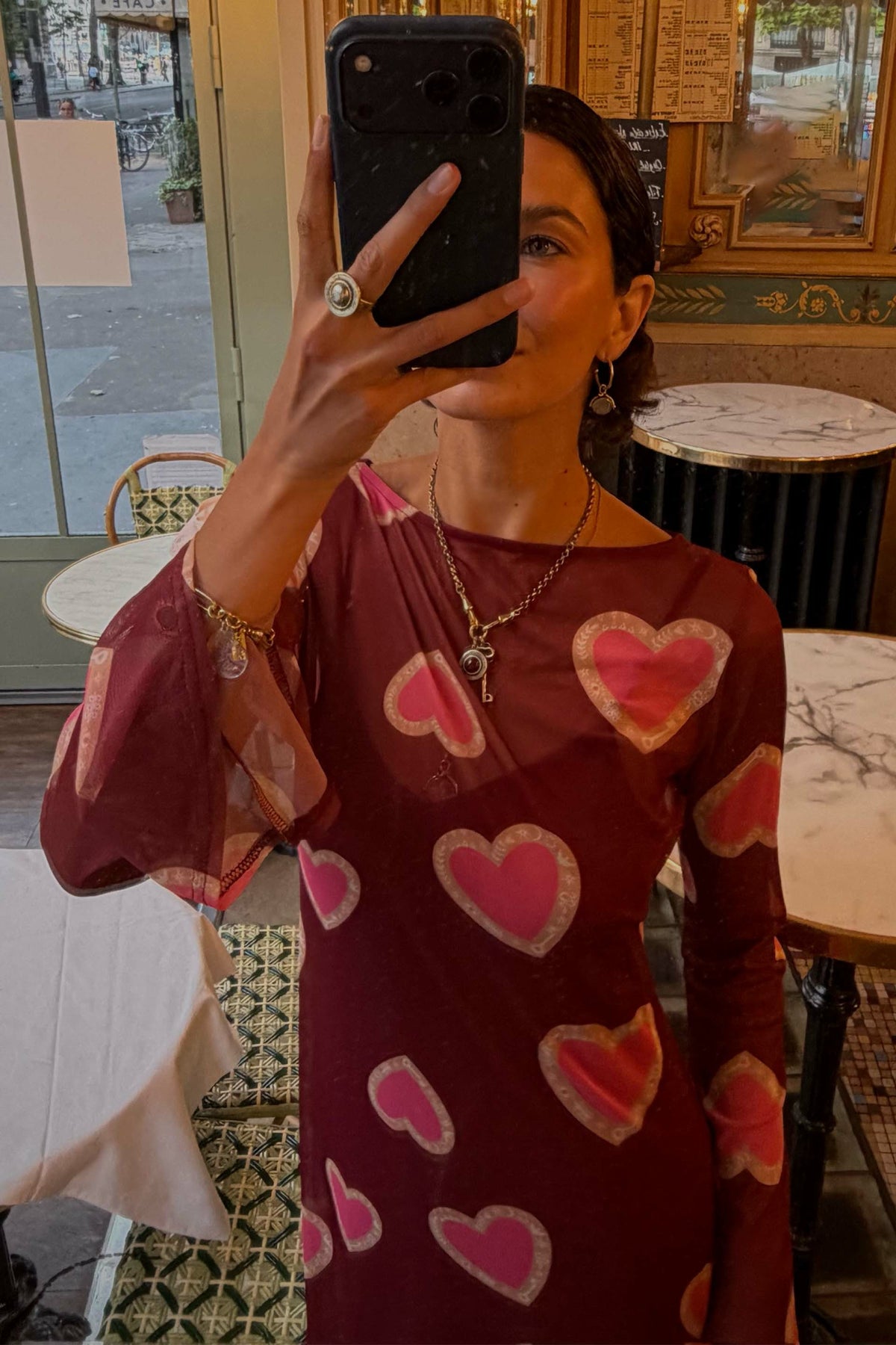 Burgundy Hearts Aria Mesh Dress | Never Fully Dressed Smart Buy