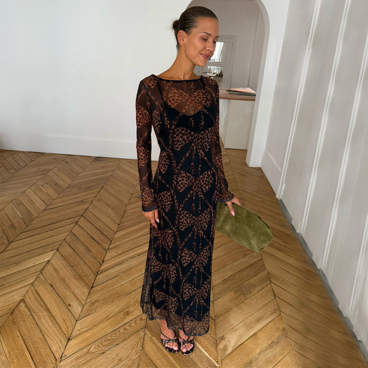 Black Bow Aria Mesh Dress | Never Fully Dressed Sale