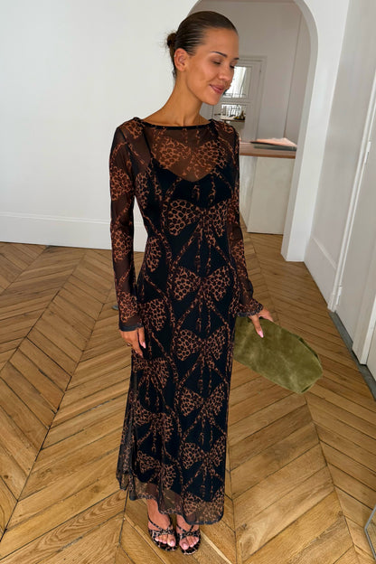 Black Bow Aria Mesh Dress | Never Fully Dressed Sale