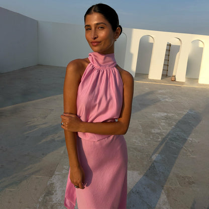 Pink Billie Multi-wear Halterneck Top | Never Fully Dressed Essential