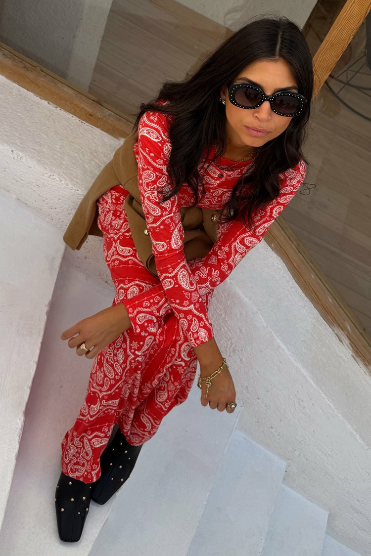 Red Bandana Alexa Cardigan | Never Fully Dressed Essential