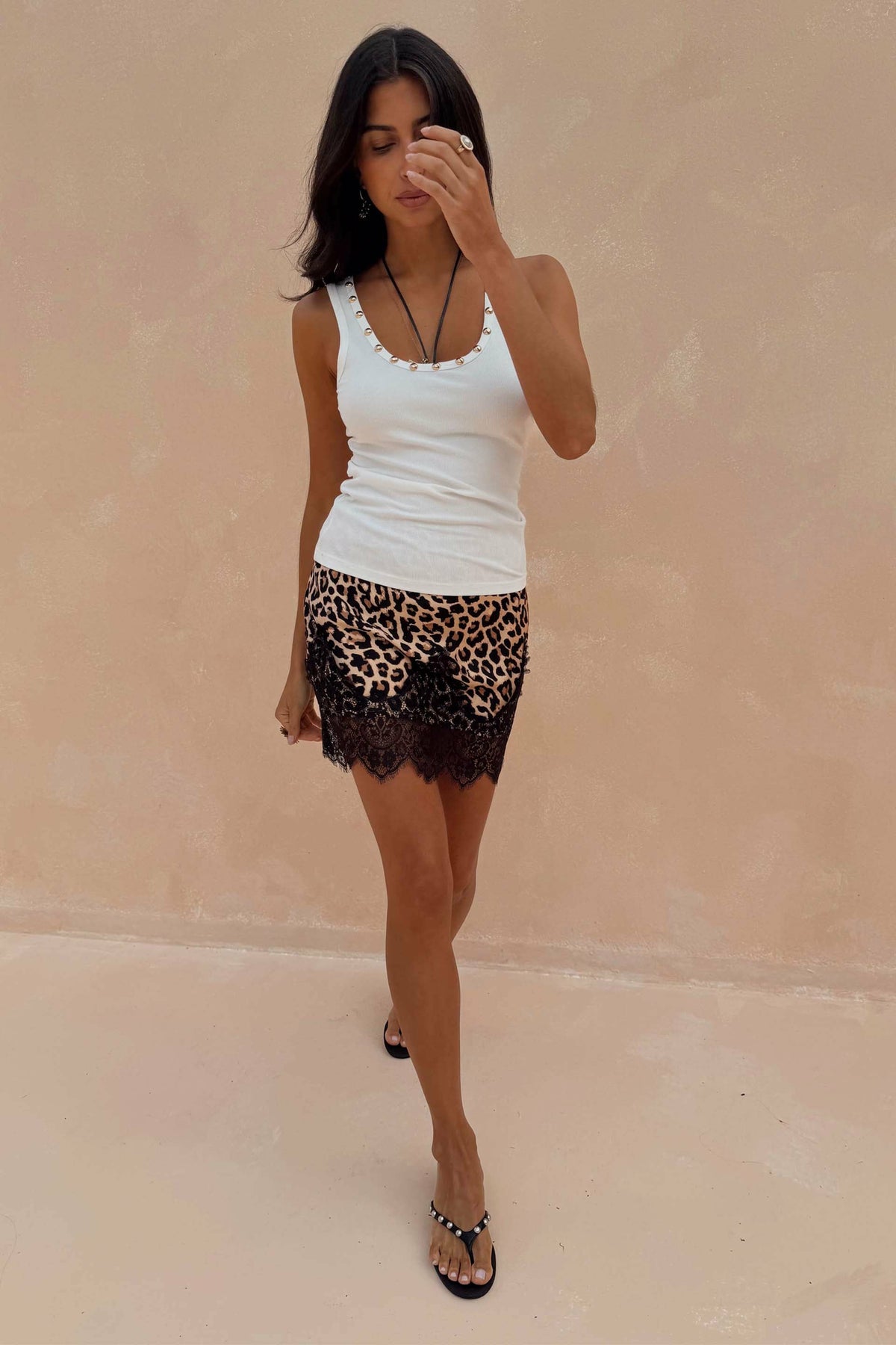 White Studded Rib Vest | Never Fully Dressed Hot Sale