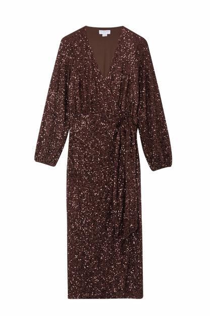 Chocolate Sequin Vienna Dress | Never Fully Dressed Trending