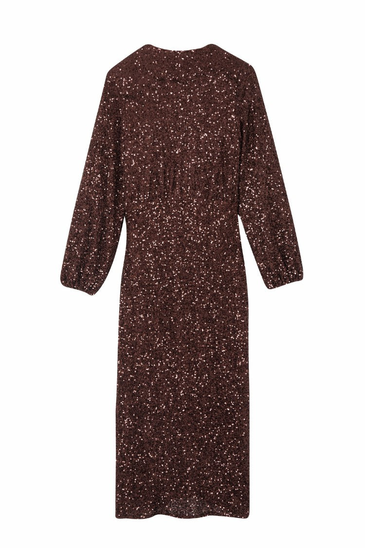 Chocolate Sequin Vienna Dress | Never Fully Dressed Trending