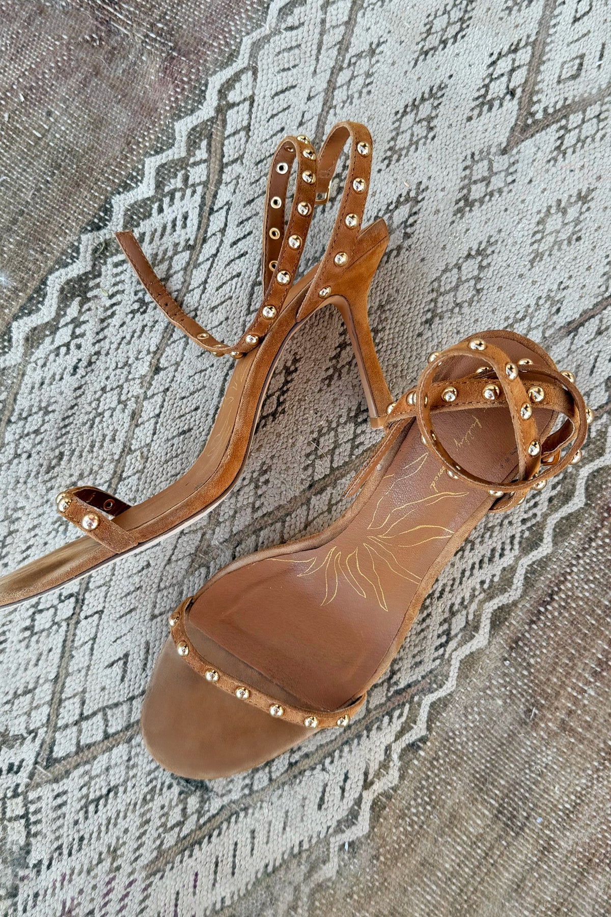Tan Stud High Heels | Never Fully Dressed Premium