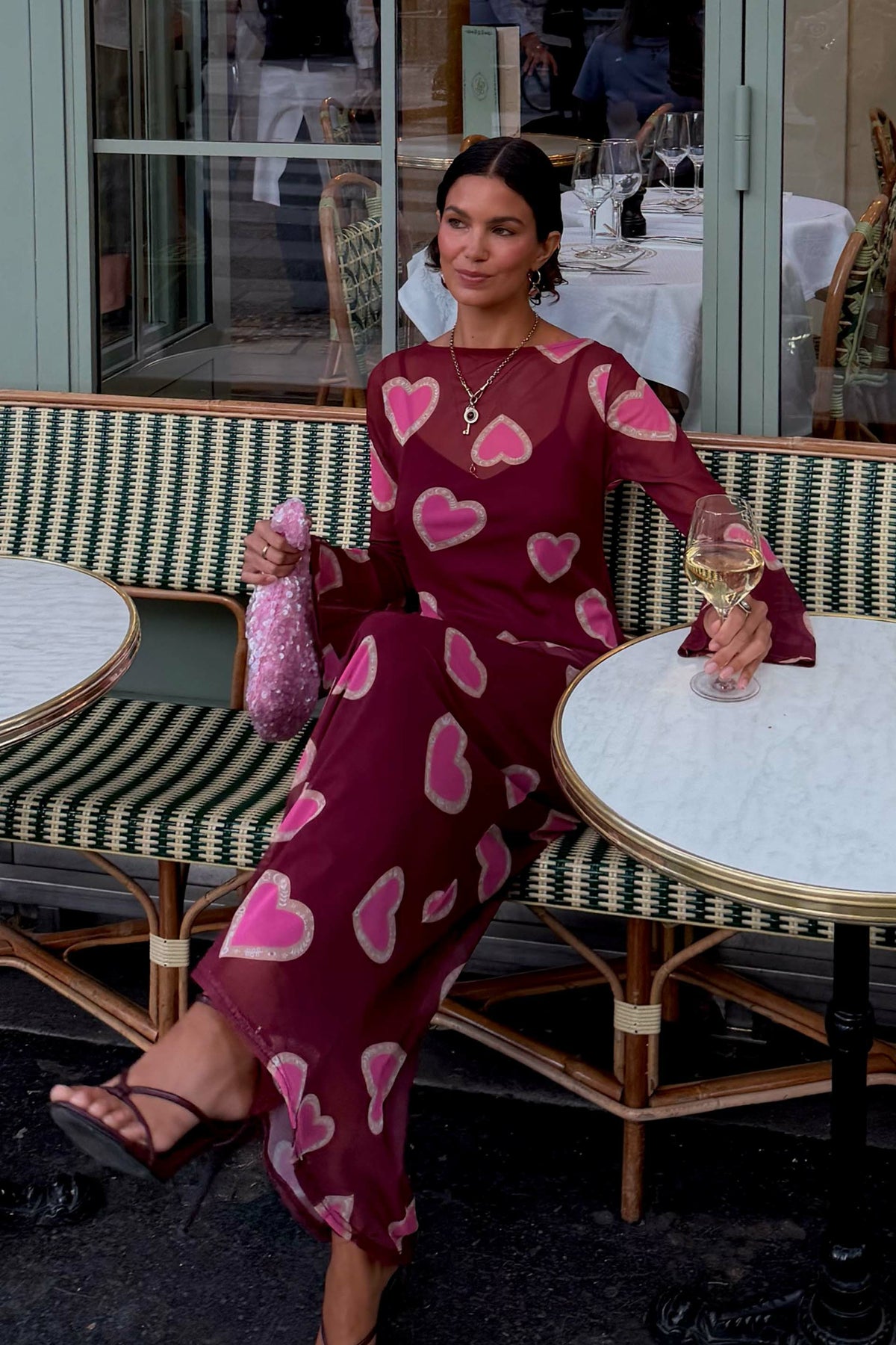 Burgundy Hearts Aria Petite Dress | Never Fully Dressed Trending