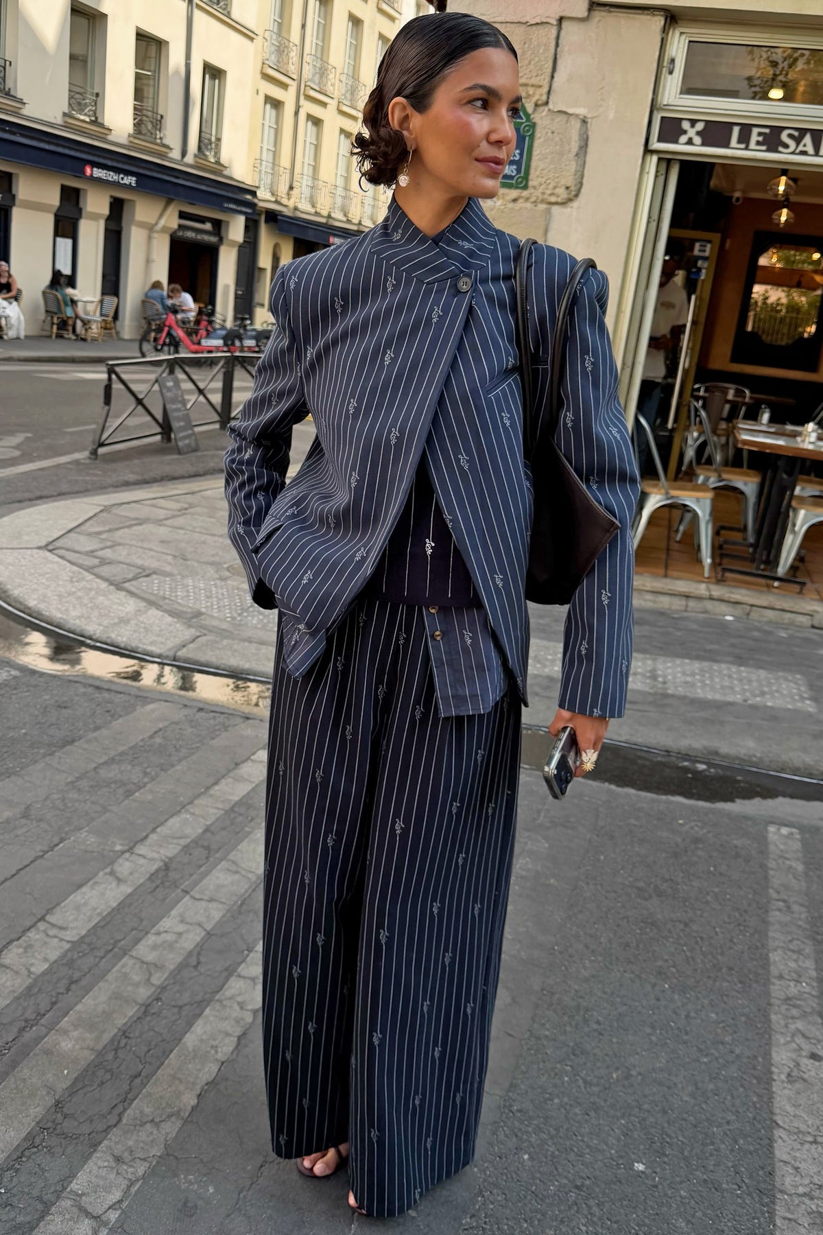Pinstripe Fold Over Blazer Petite | Never Fully Dressed Hot Sale