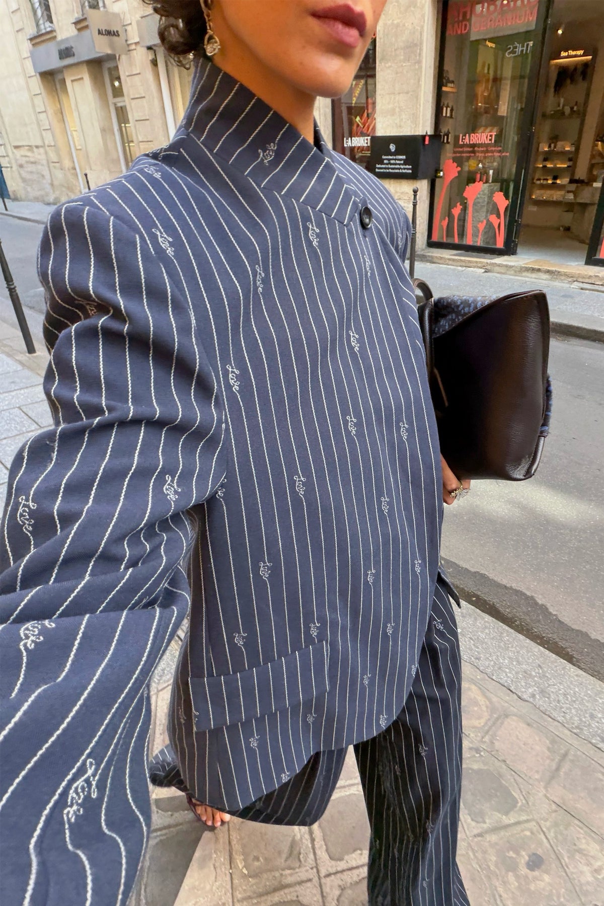 Pinstripe Fold Over Blazer Petite | Never Fully Dressed Hot Sale