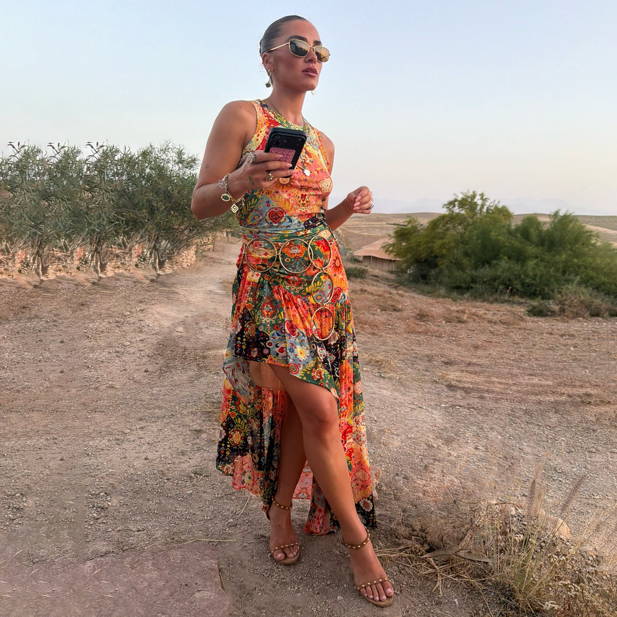 Tapestry Asymmetrical Maxi Skirt Petite | Never Fully Dressed Quality