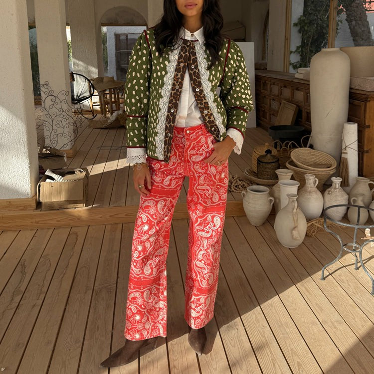 Red Bandana Jeans Petite | Never Fully Dressed Signature