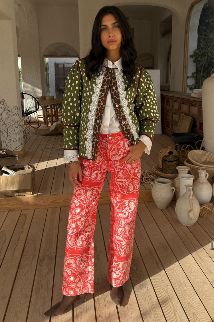 Red Bandana Jeans Petite | Never Fully Dressed Signature
