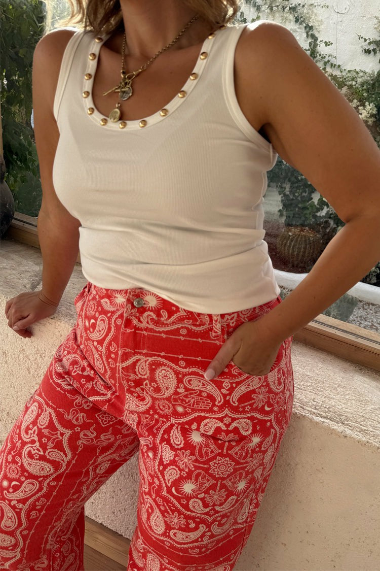 Red Bandana Jeans Petite | Never Fully Dressed Signature