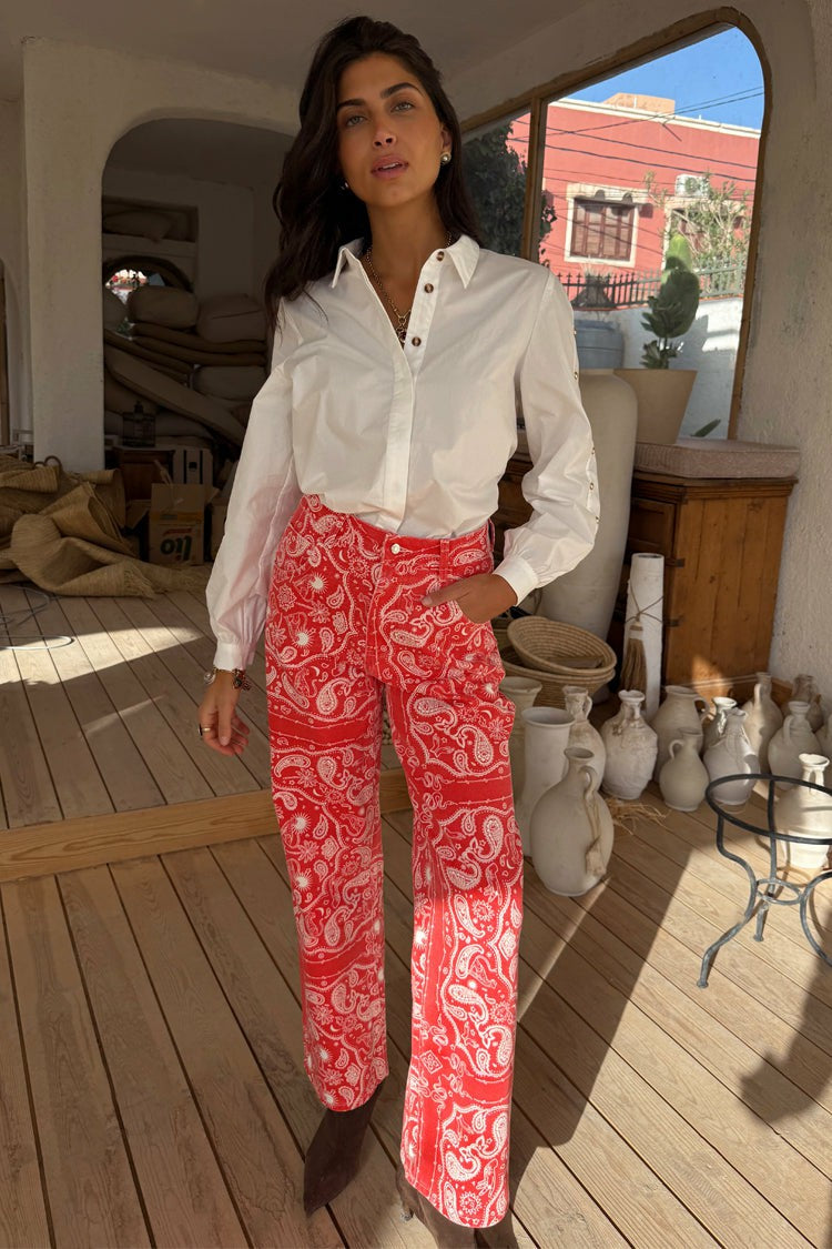 Red Bandana Jeans Petite | Never Fully Dressed Signature