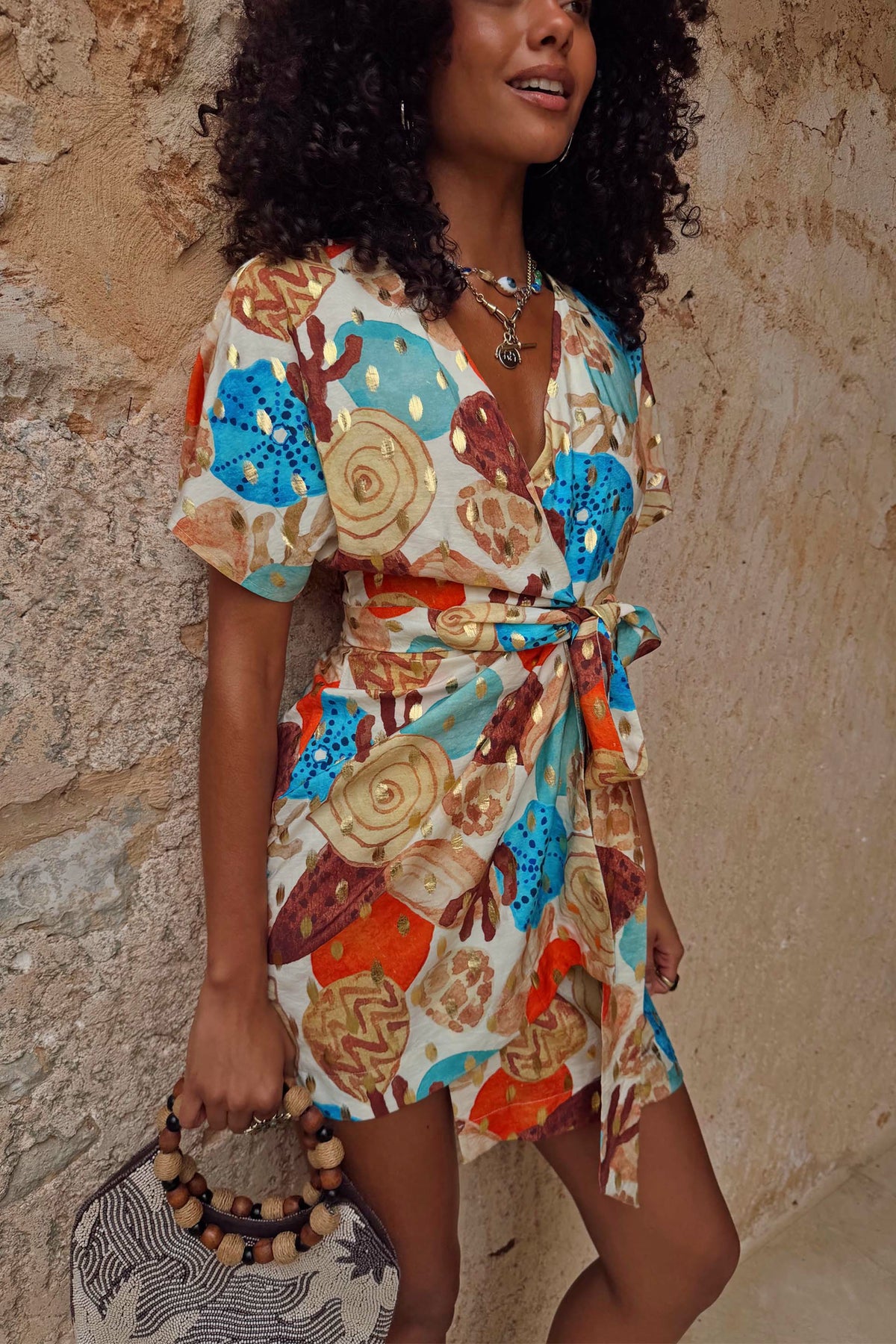 Shell Mini Wrap Dress Petite | Never Fully Dressed Great Value